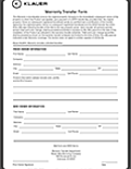 Warranty Transfer Form